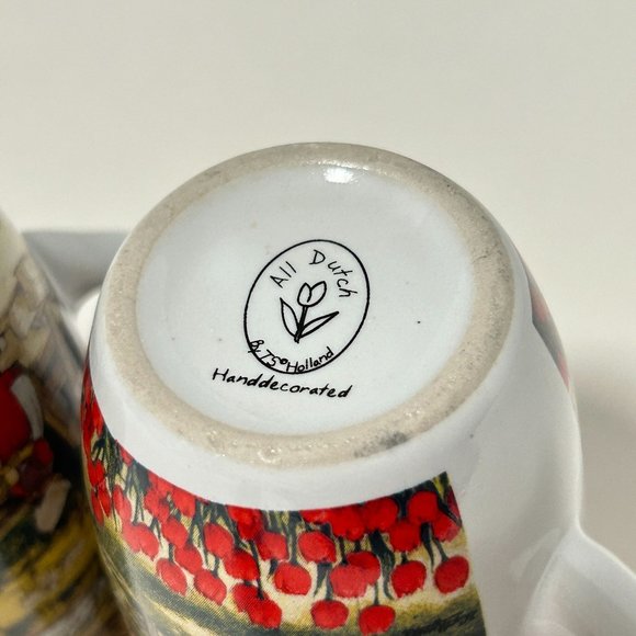 Set 2 Tall Holland Cup Mug Children Windmill Tulips 4.5" All Dutch by TS Holland - Picture 11 of 16